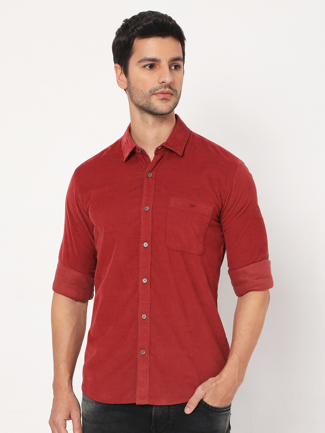 

Mufti Men Red Slim Fit Casual Shirt