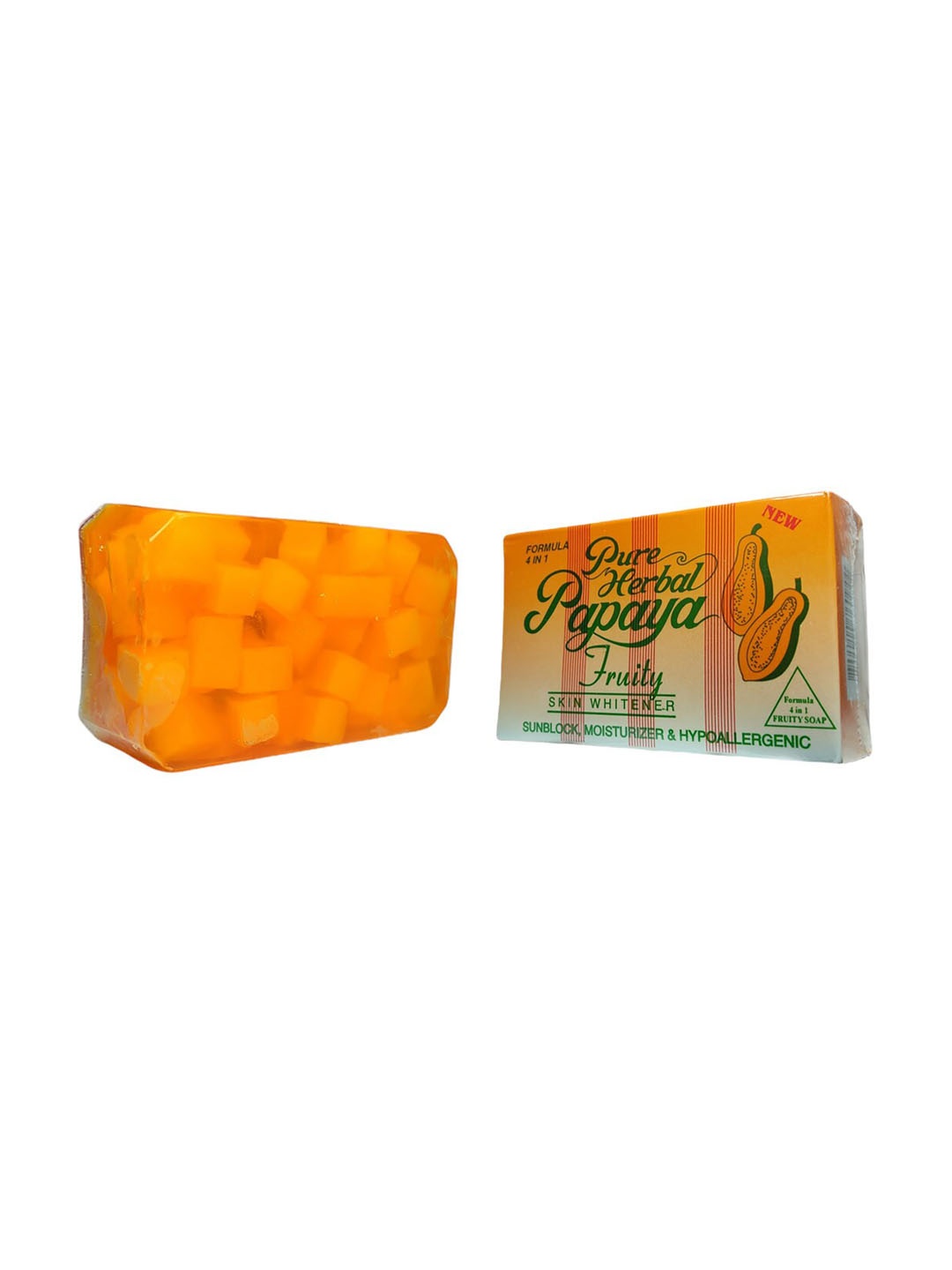 

Queue Pure Herbal Papaya 4 in1 Skin Whitening Soap, Orange
