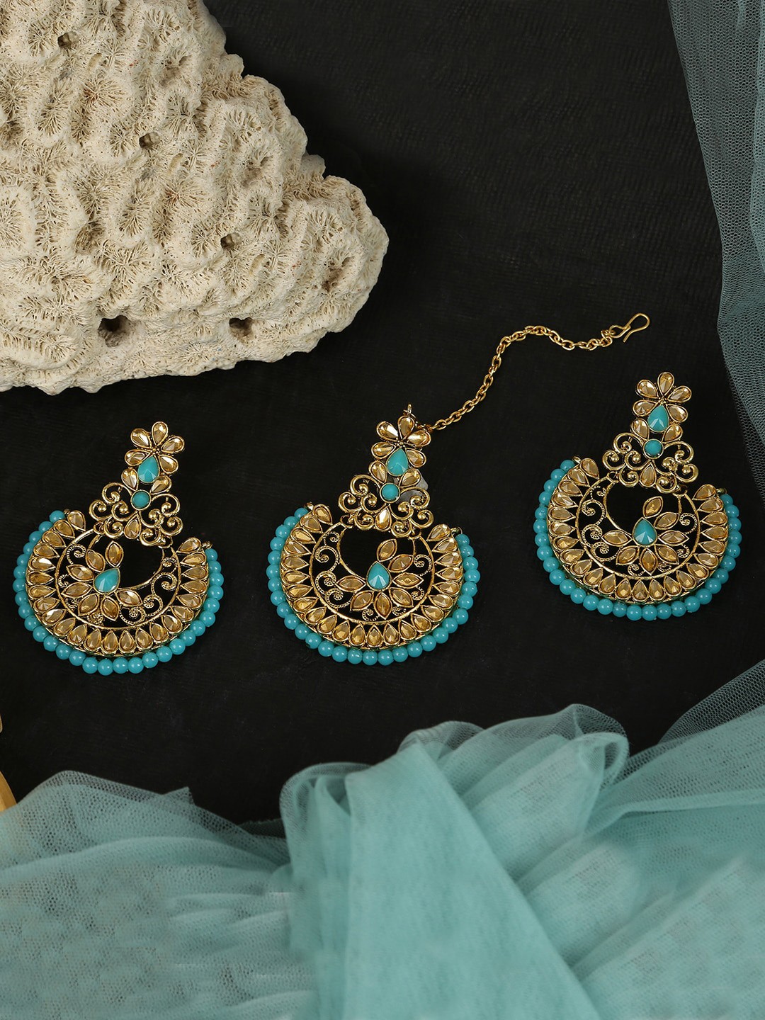 

LIVE EVIL Gold-Plated & Blue Jewellery Set