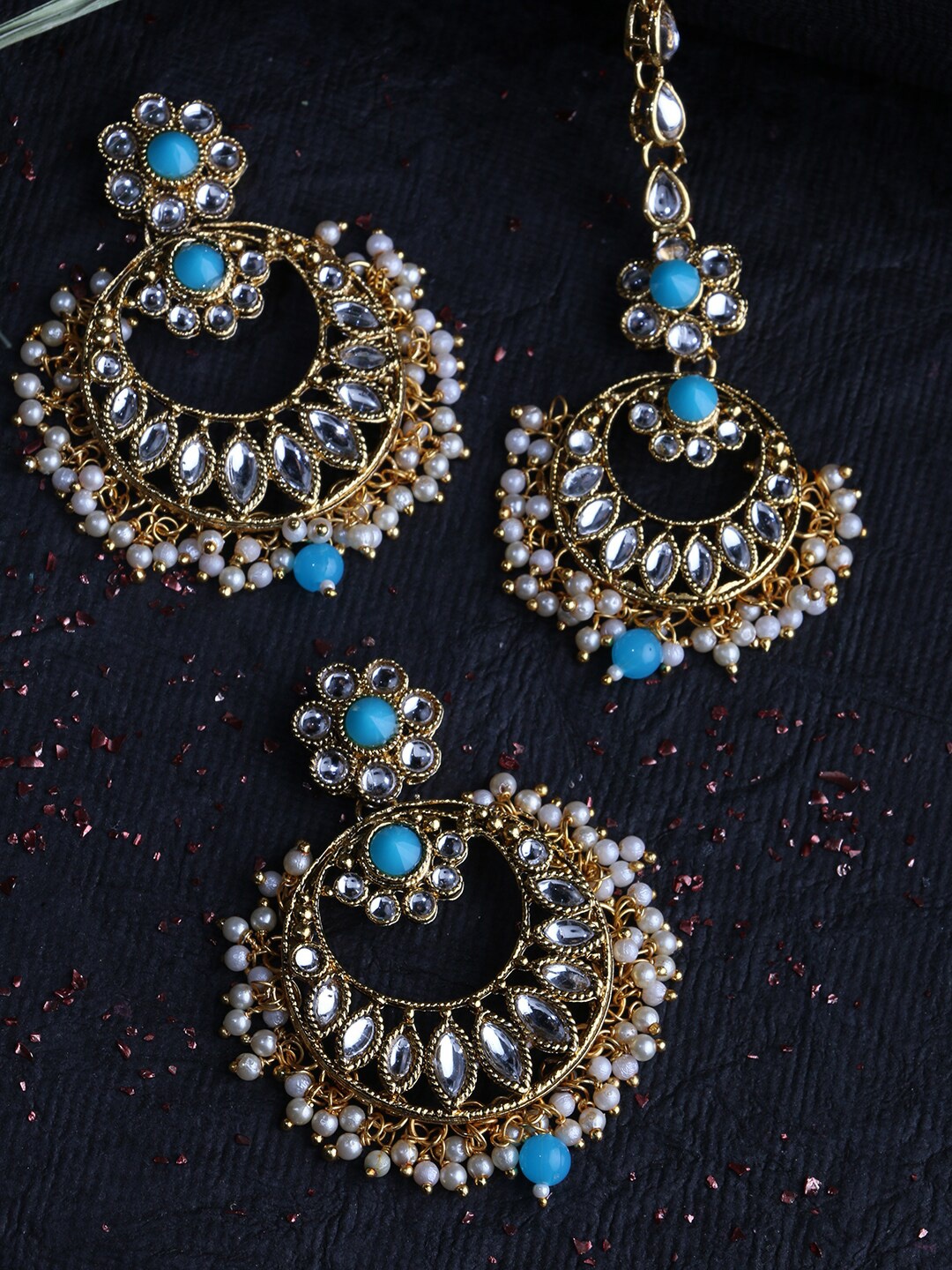 

LIVE EVIL Gold-Plated & Blue Jewellery Set