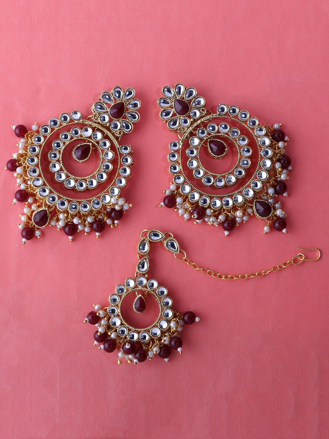 

LIVE EVIL Gold-Plated & Brown Jewellery Set