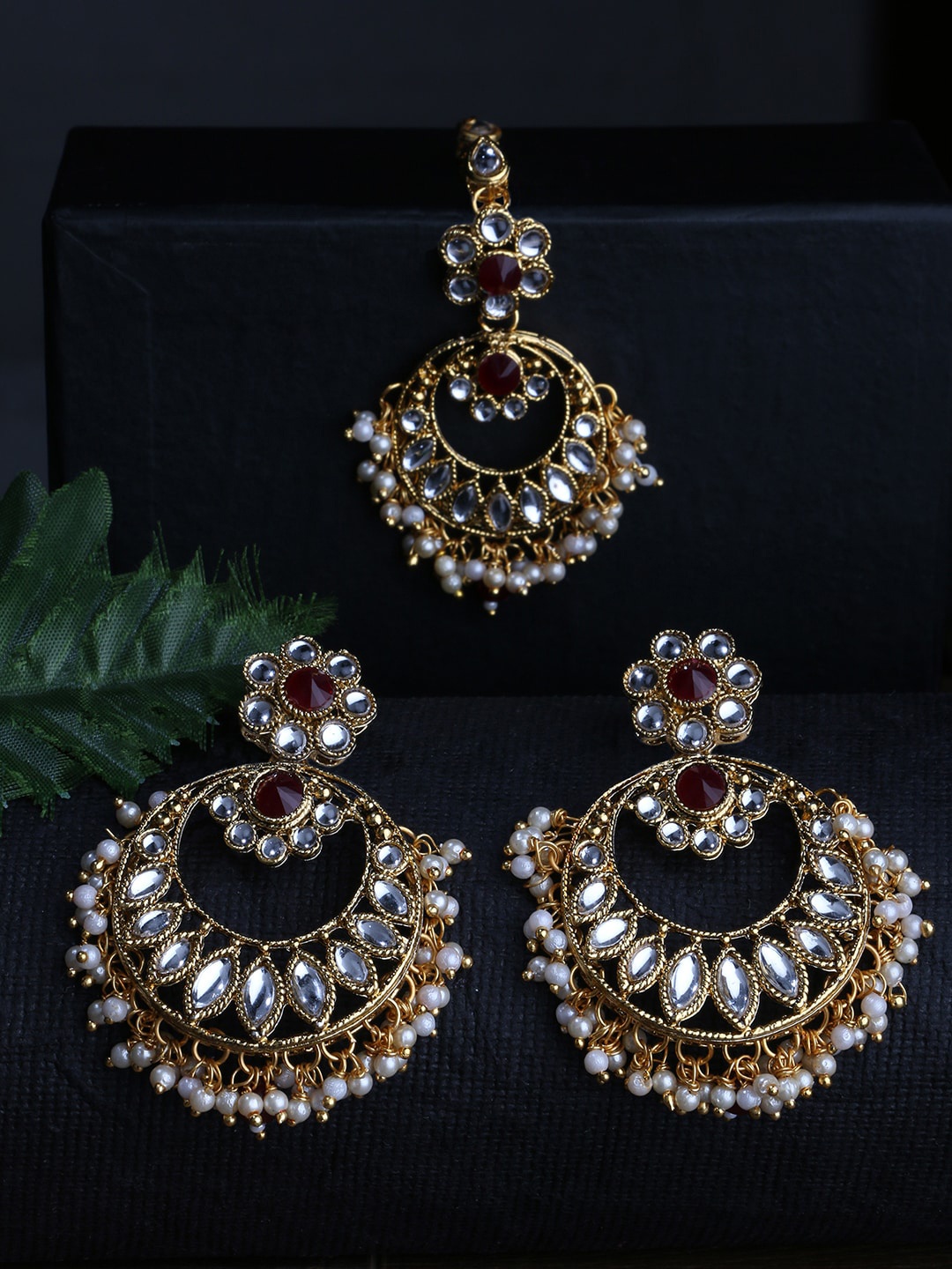 

LIVE EVIL Gold-Plated & Brown Jewellery Set