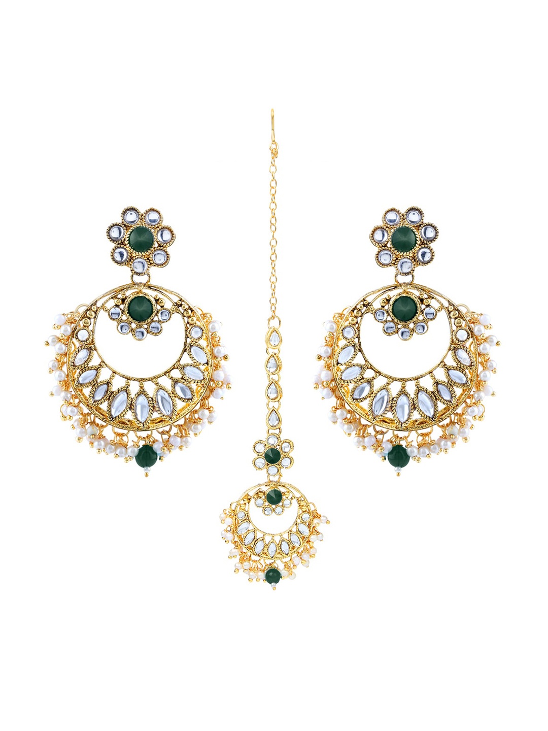 

LIVE EVIL Gold-Plated & Green Jewellery Set