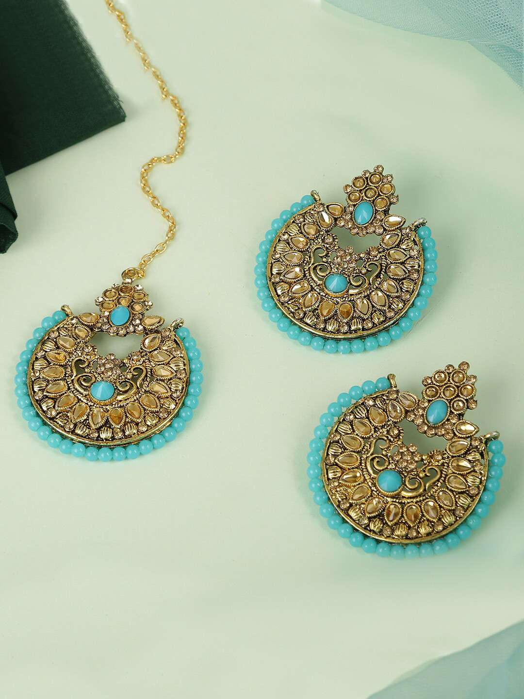 

LIVE EVIL Gold-Plated & Blue Jewellery Set
