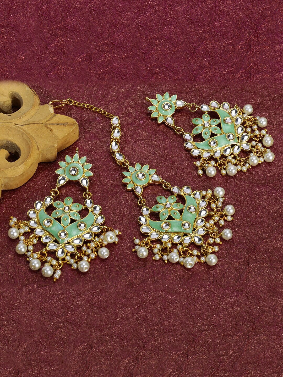 

LIVE EVIL Gold-Plated & Sea Green Jewellery Set