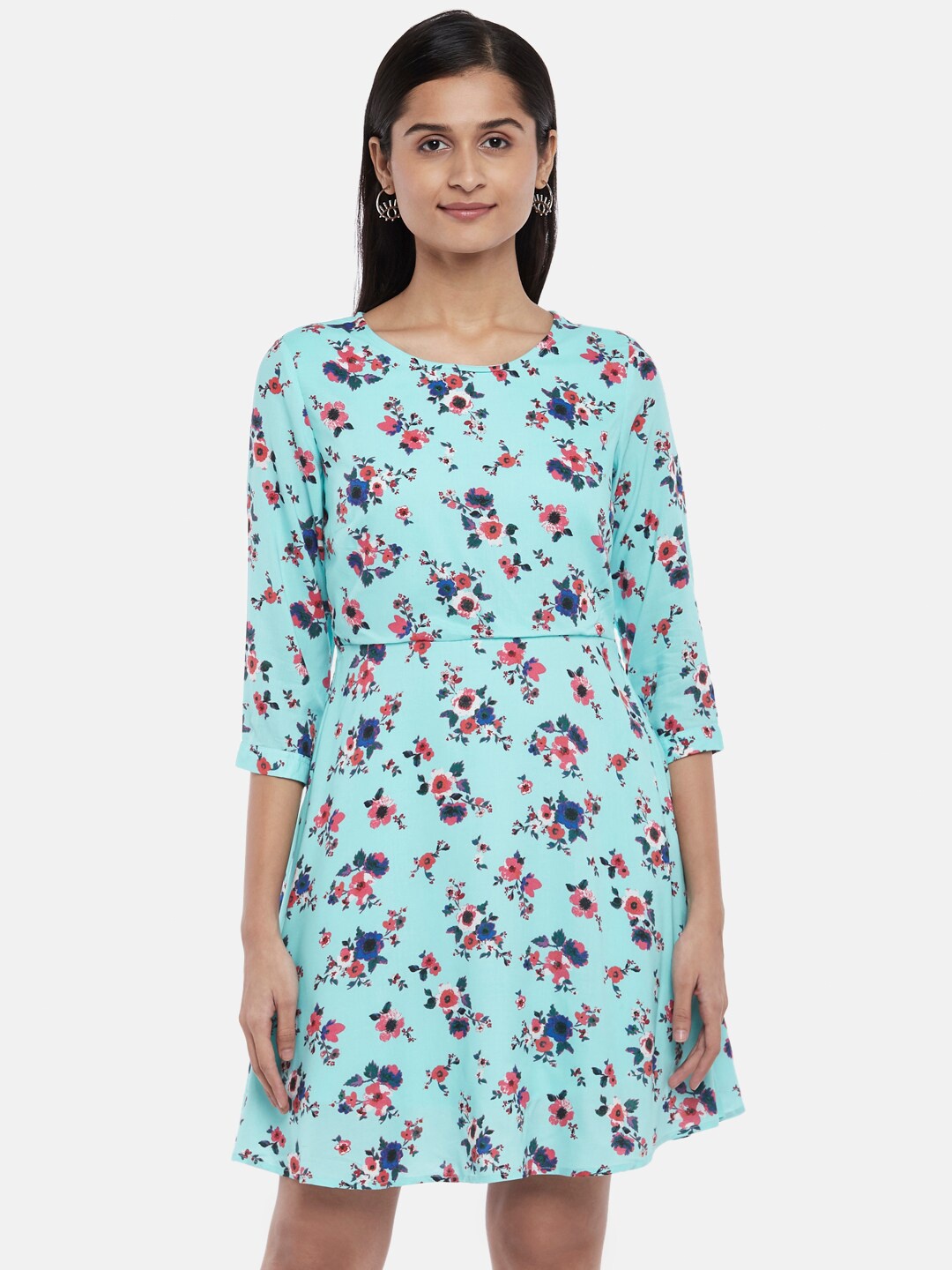 

Honey by Pantaloons Blue Floral A-Line Dress
