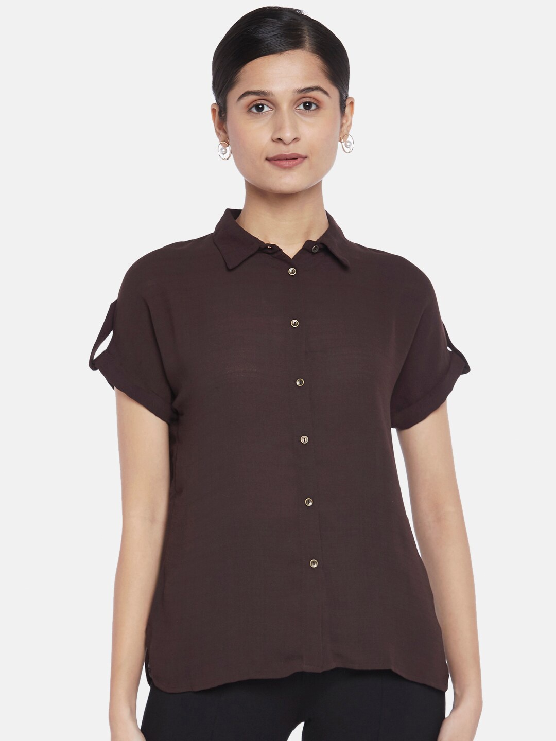 

Annabelle by Pantaloons Women Brown Casual Shirt