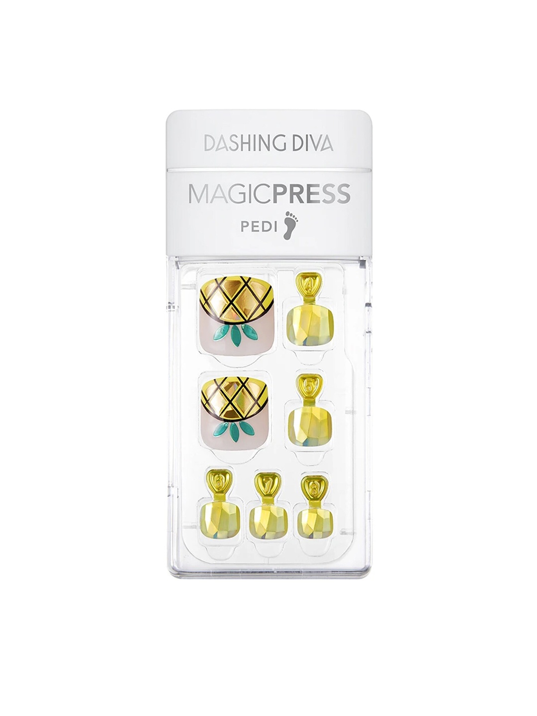 

Dashing Diva Women Gold-Toned & Green Magicpress Juicy Pineapple Pedicure Set