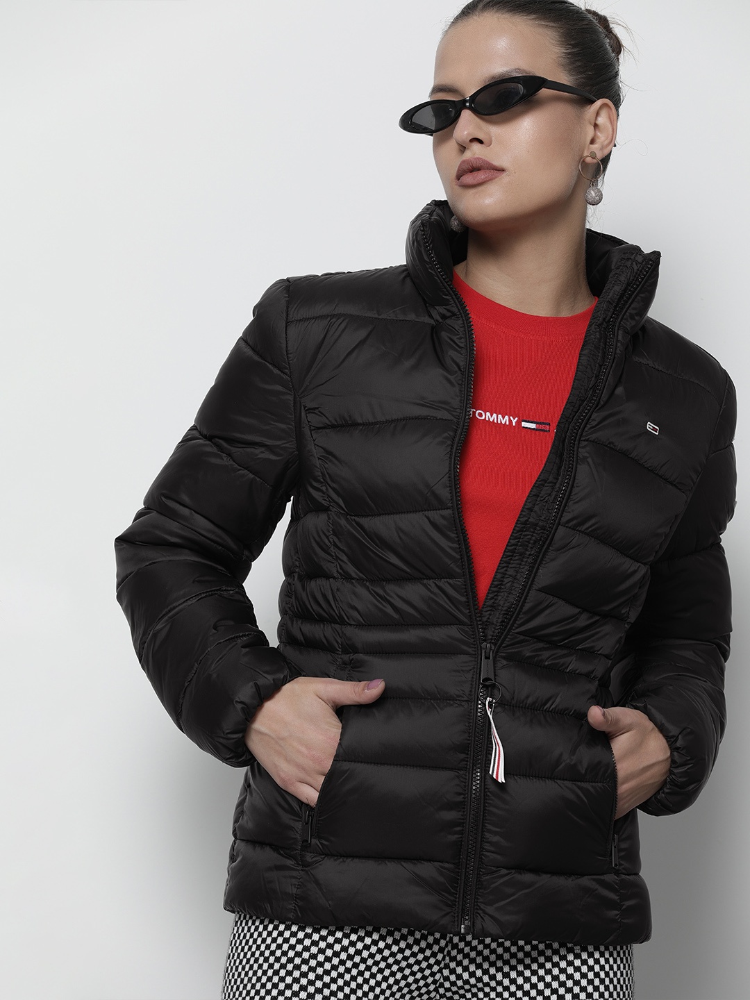 

Tommy Hilfiger Women Black Puffer Jacket