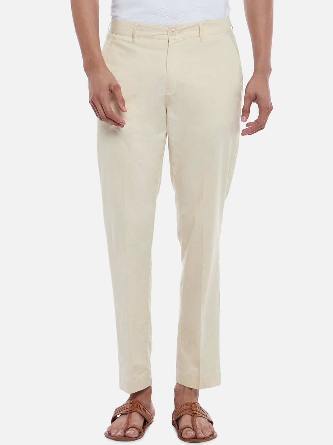 

indus route by Pantaloons Men Beige Trousers