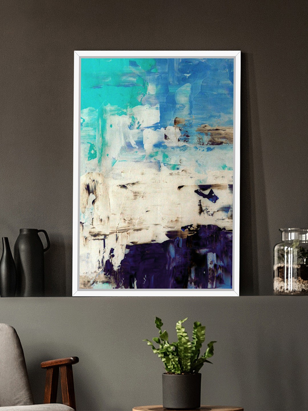 

Art Street Blue & White Tricolor Theme Painting Canvas Wall Art