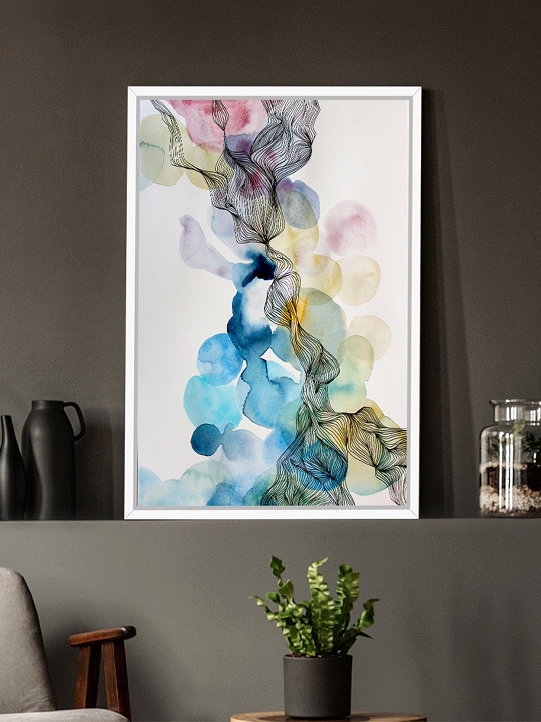 

Art Street Blue & Black Abstract Painting Canvas Wall Art