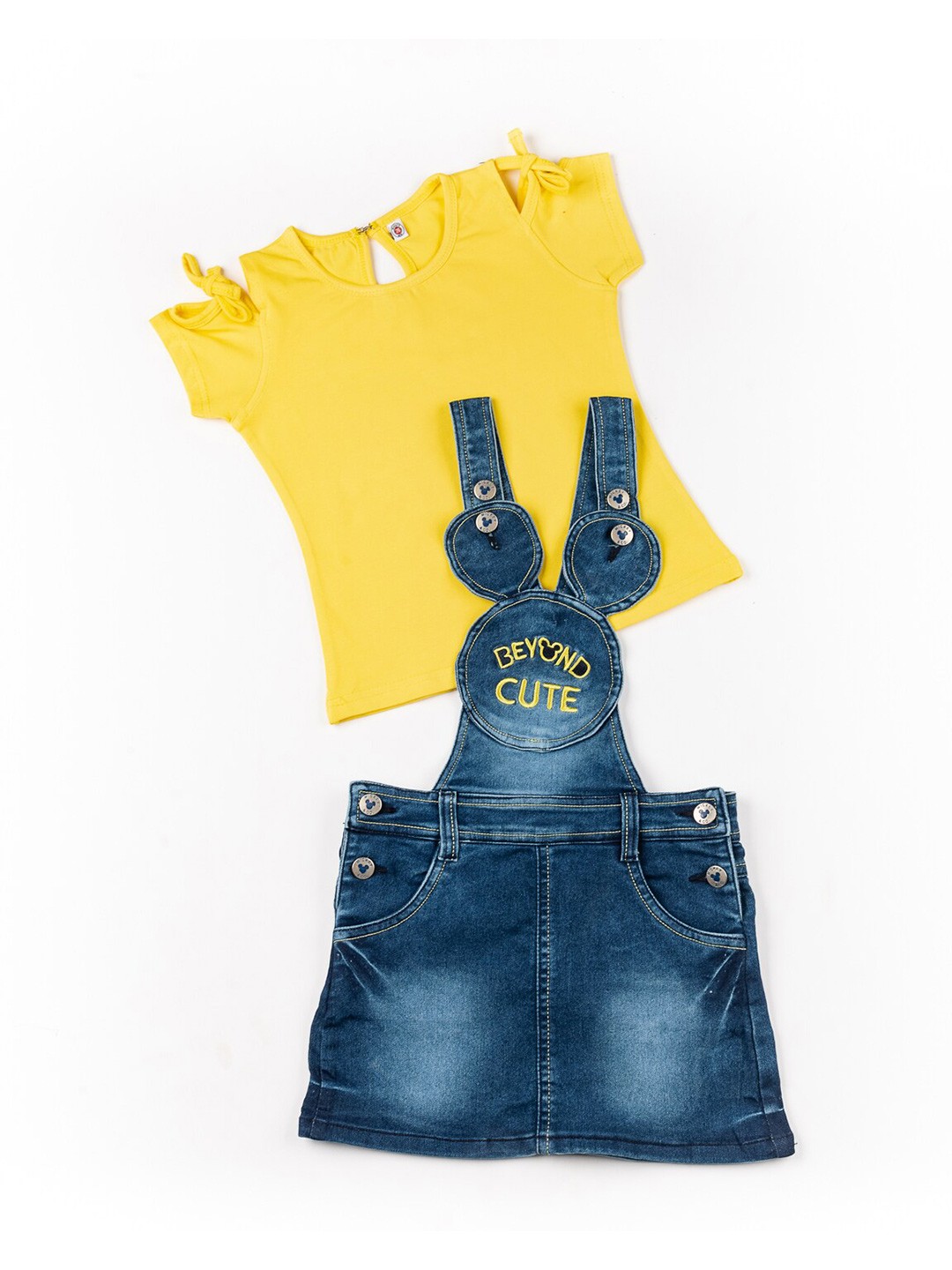 

BFF Girls Yellow & Blue Top with Dungaree