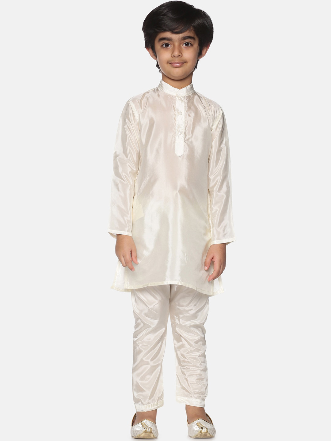 

Sethukrishna Boys Cream-Coloured Kurta with Pyjamas