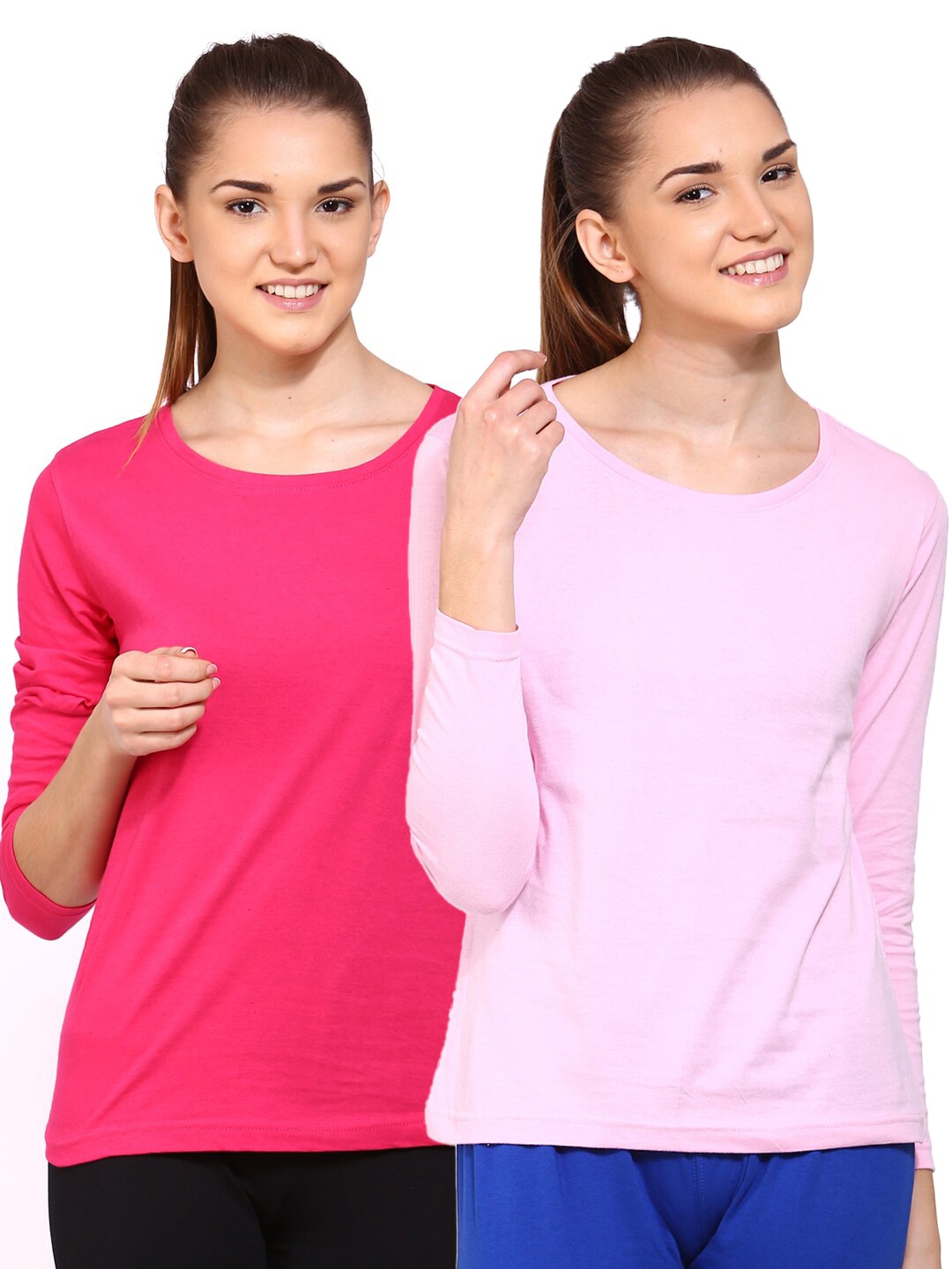 

appulse Women Pack of 2 Pink Cotton T-shirt