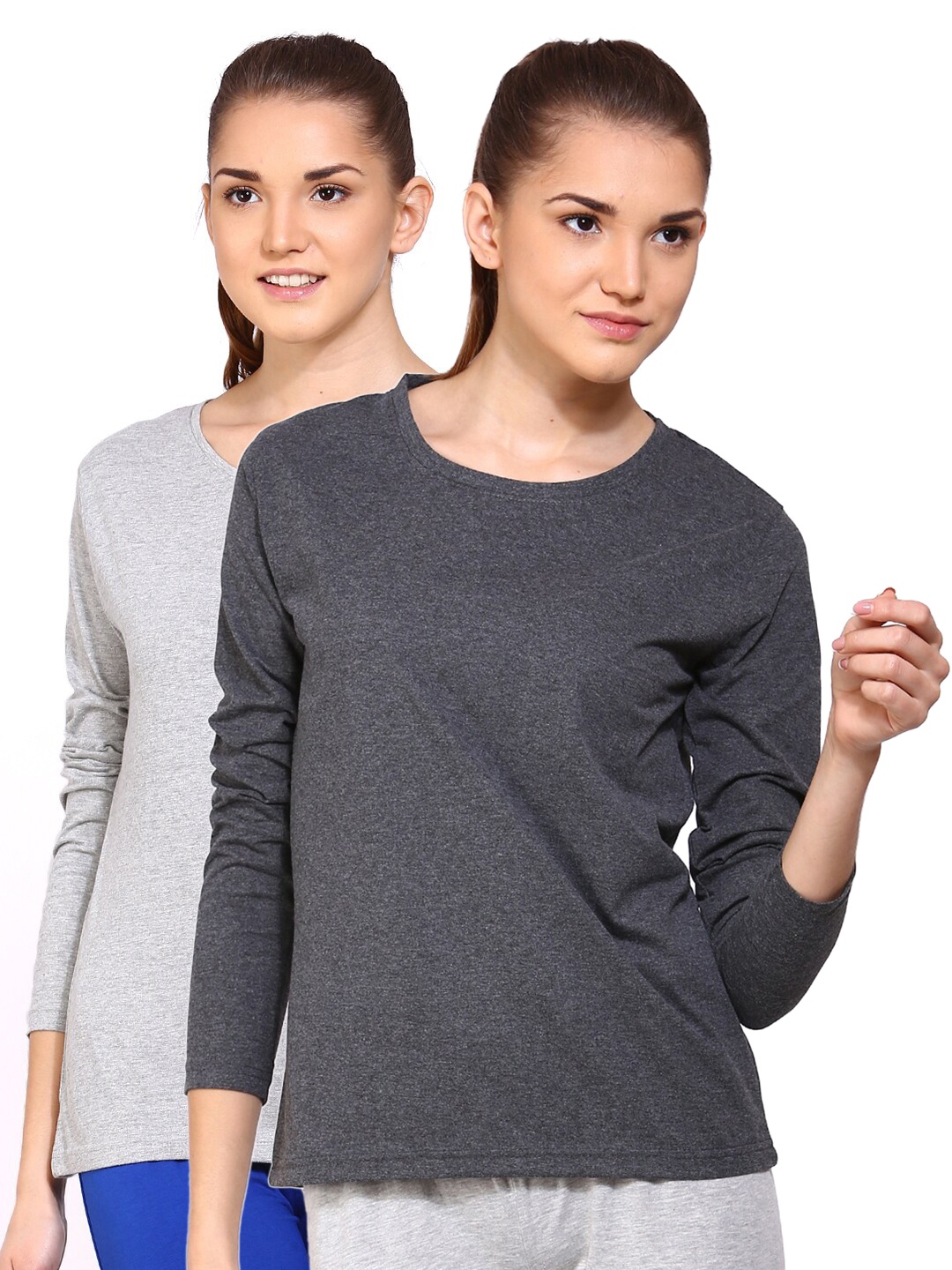 

appulse Women Pack of 2 Grey Cotton T-shirts