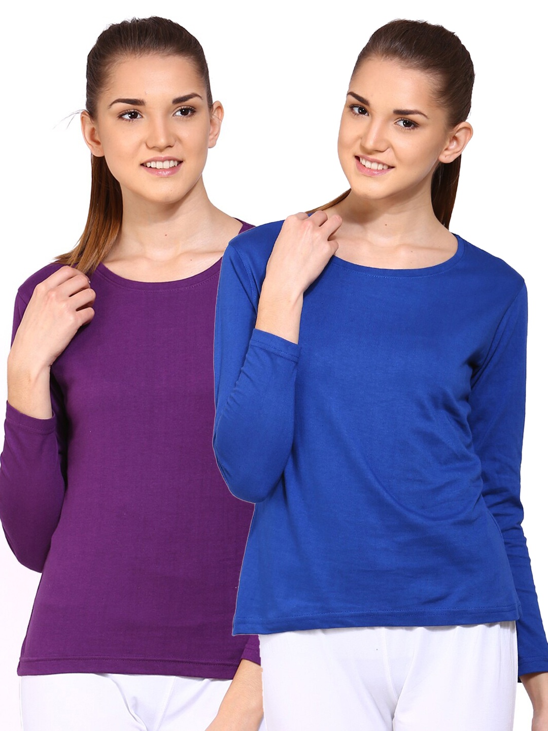 

appulse Women Blue & Violet Pack of 2 T-shirt