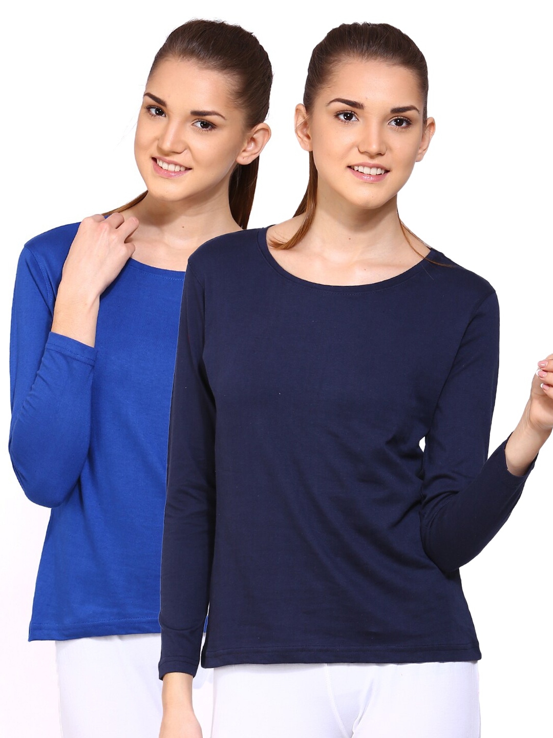 

appulse Women Pack of 2 Blue Cotton T-shirt