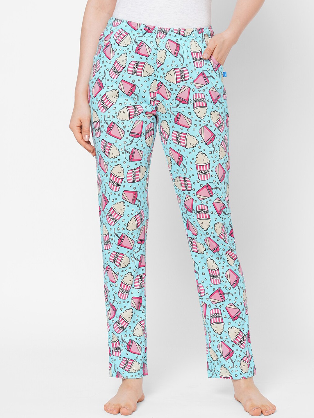 

Sweet Dreams Women Blue Printed Lounge Pants