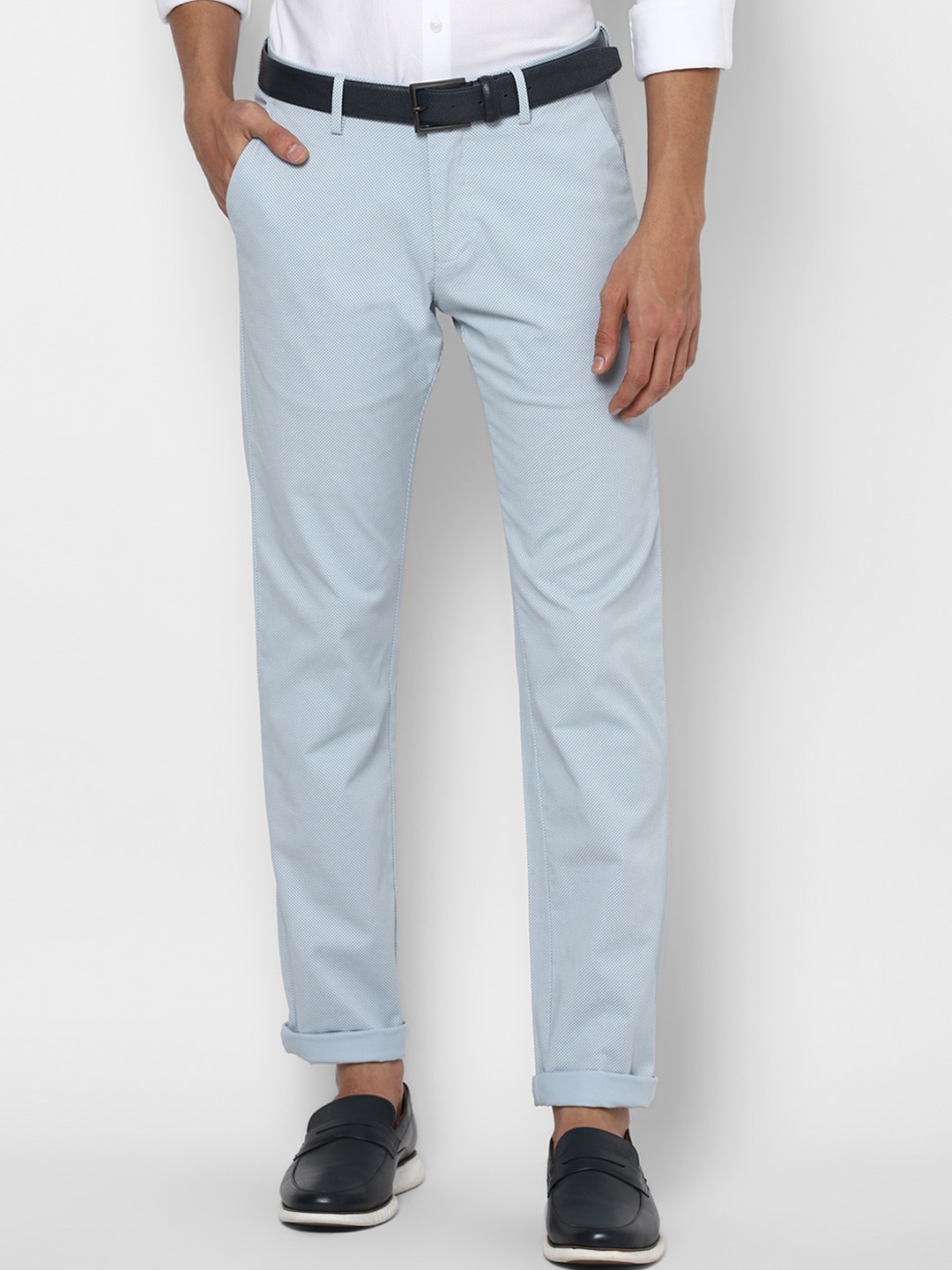 

Allen Solly Men Blue Self Design Slim Fit Chinos