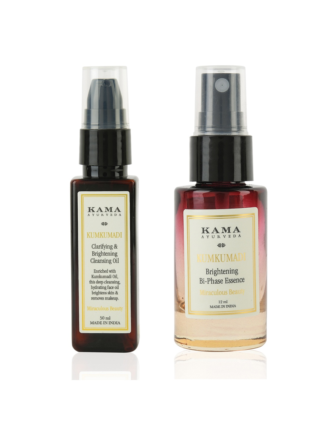 

KAMA AYURVEDA Set of Kumkumadi Brightening Bi-Phase Essence & Clarifying Cleansing Oil, Black