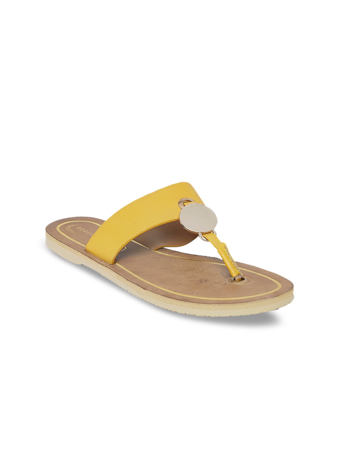 

Forever Glam by Pantaloons Women Mustard T-Strap Flats