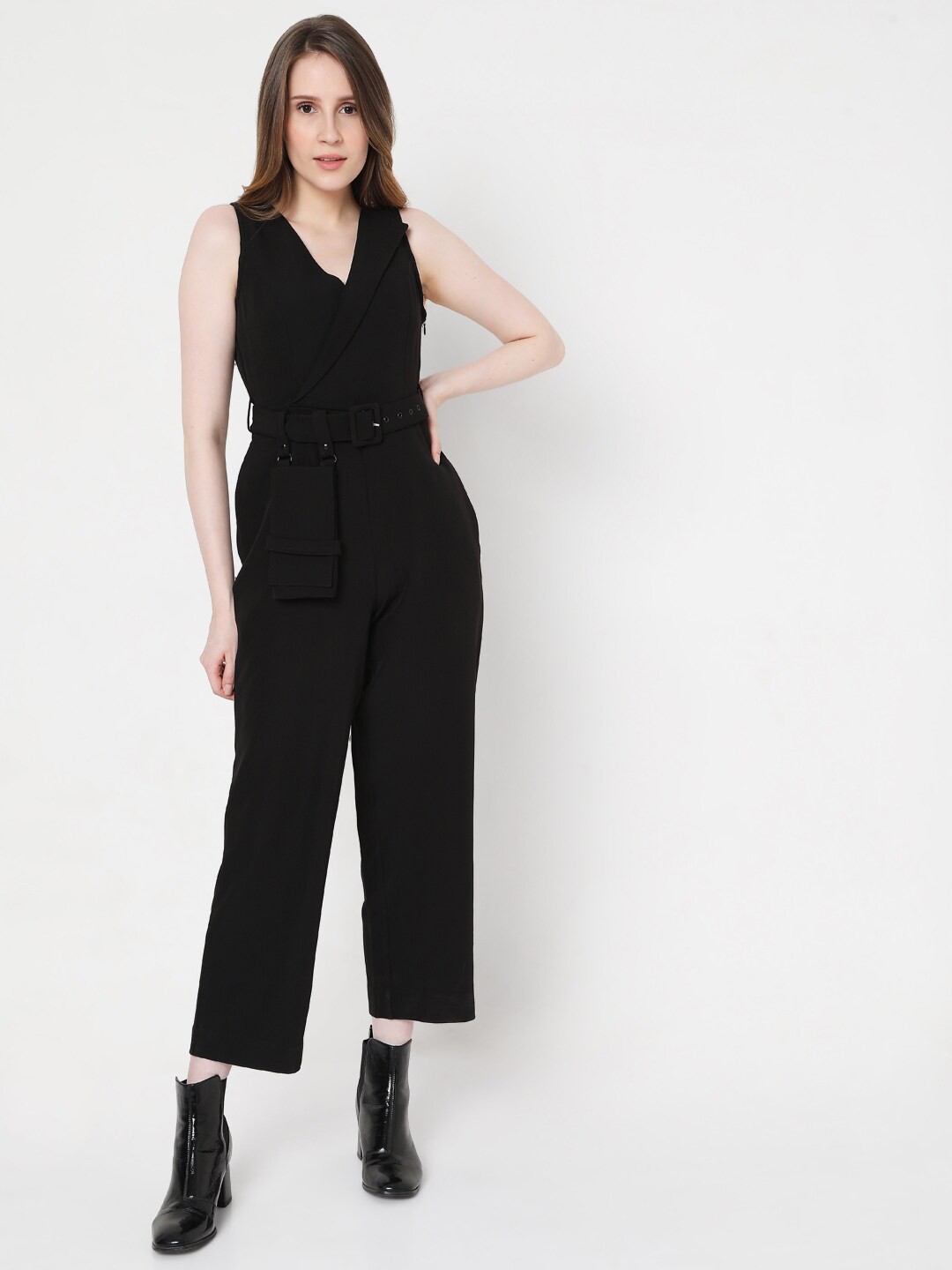 

Vero Moda Women Black Solid Jumpsuit