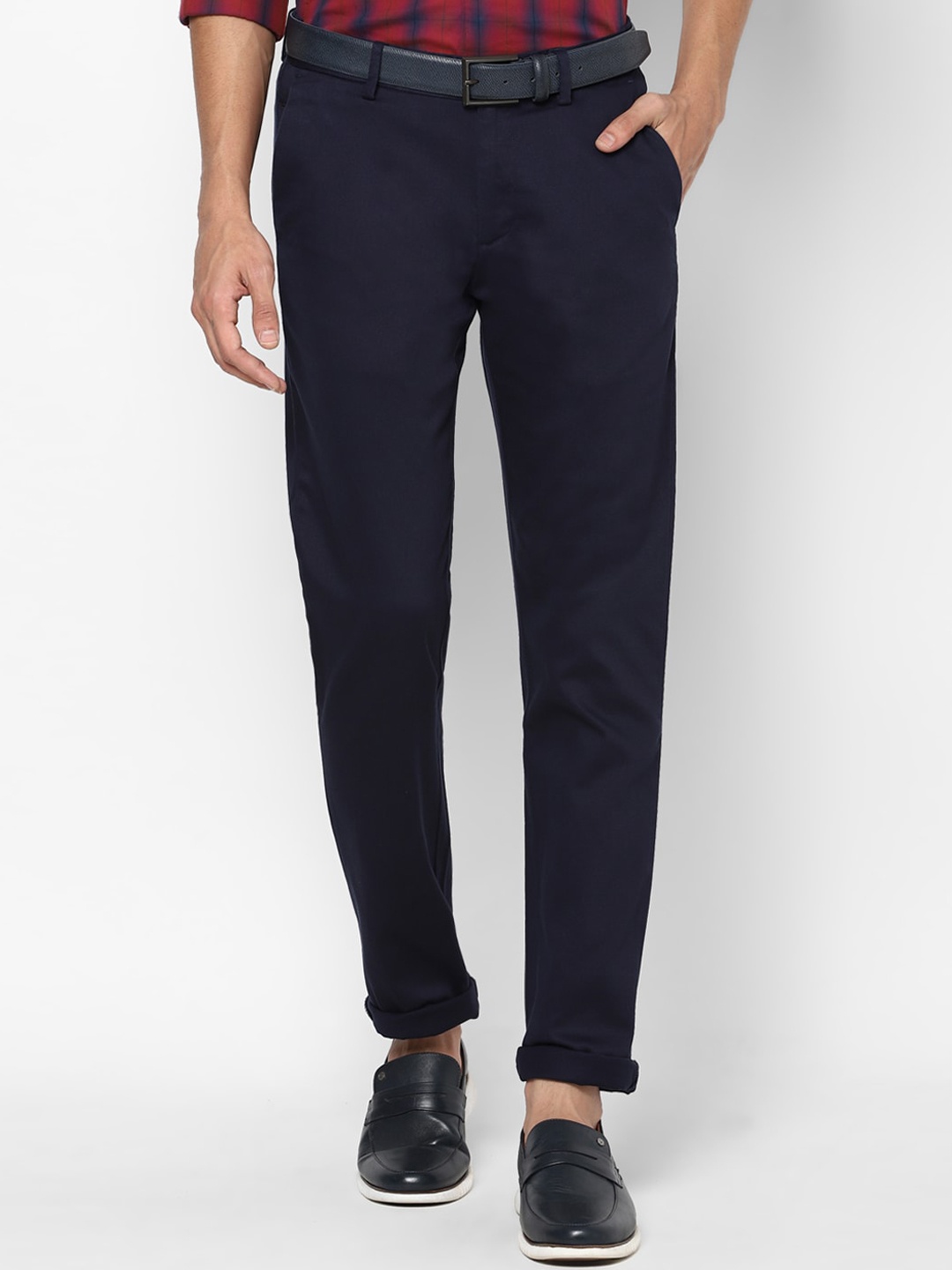 

Allen Solly Men Navy Blue Slim Fit Trousers