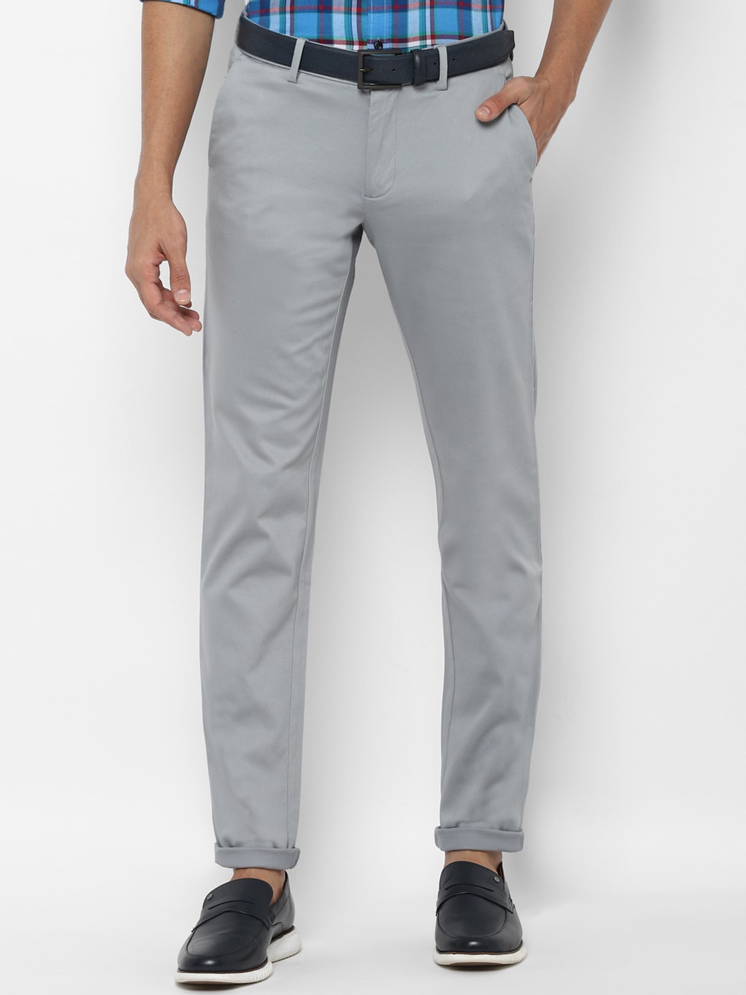 

Allen Solly Men Grey Slim Fit Trousers