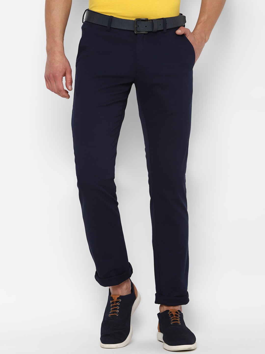 

Allen Solly Men Navy Blue Slim Fit Trousers