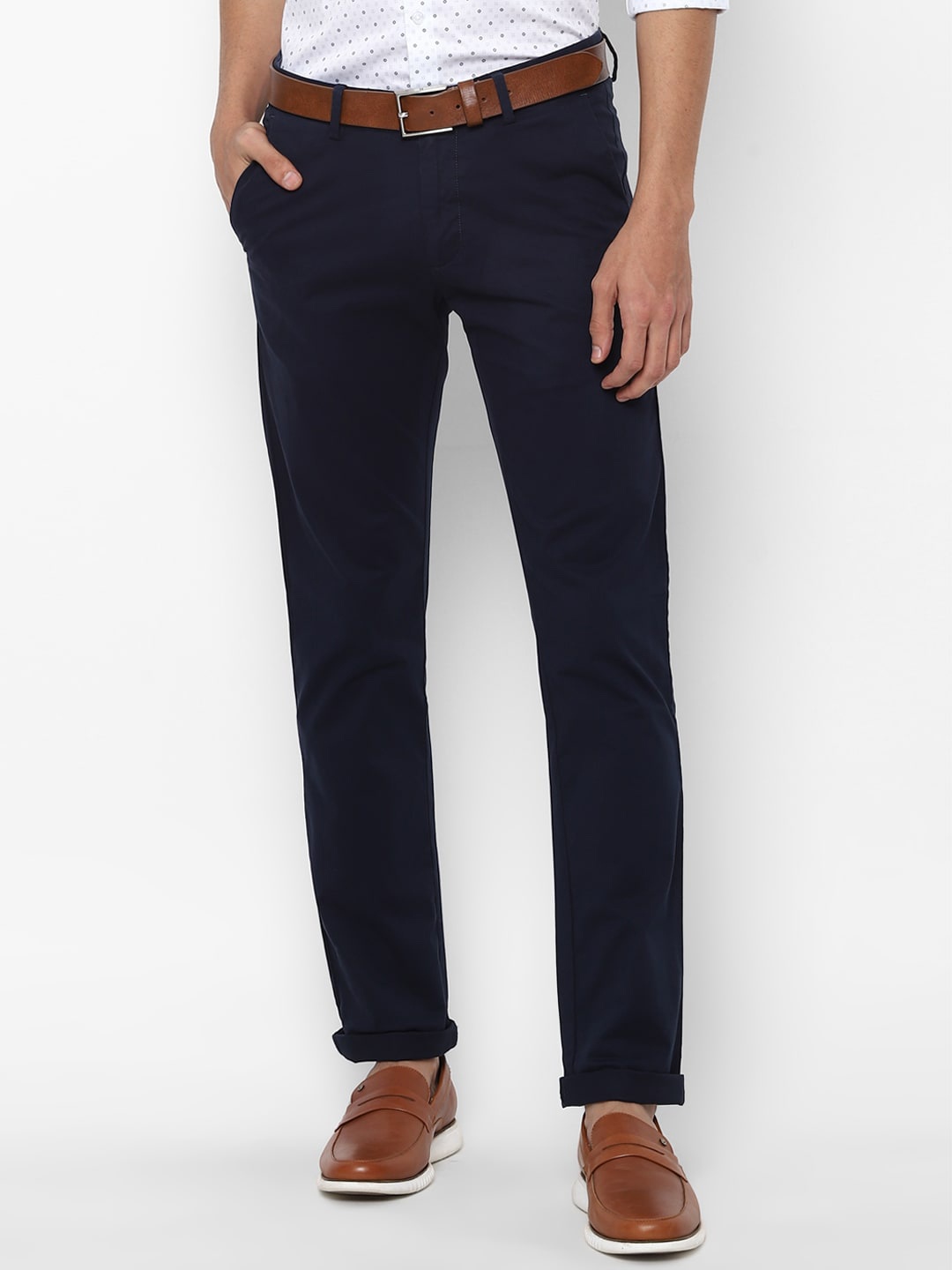 

Allen Solly Men Navy Blue Slim Fit Trousers