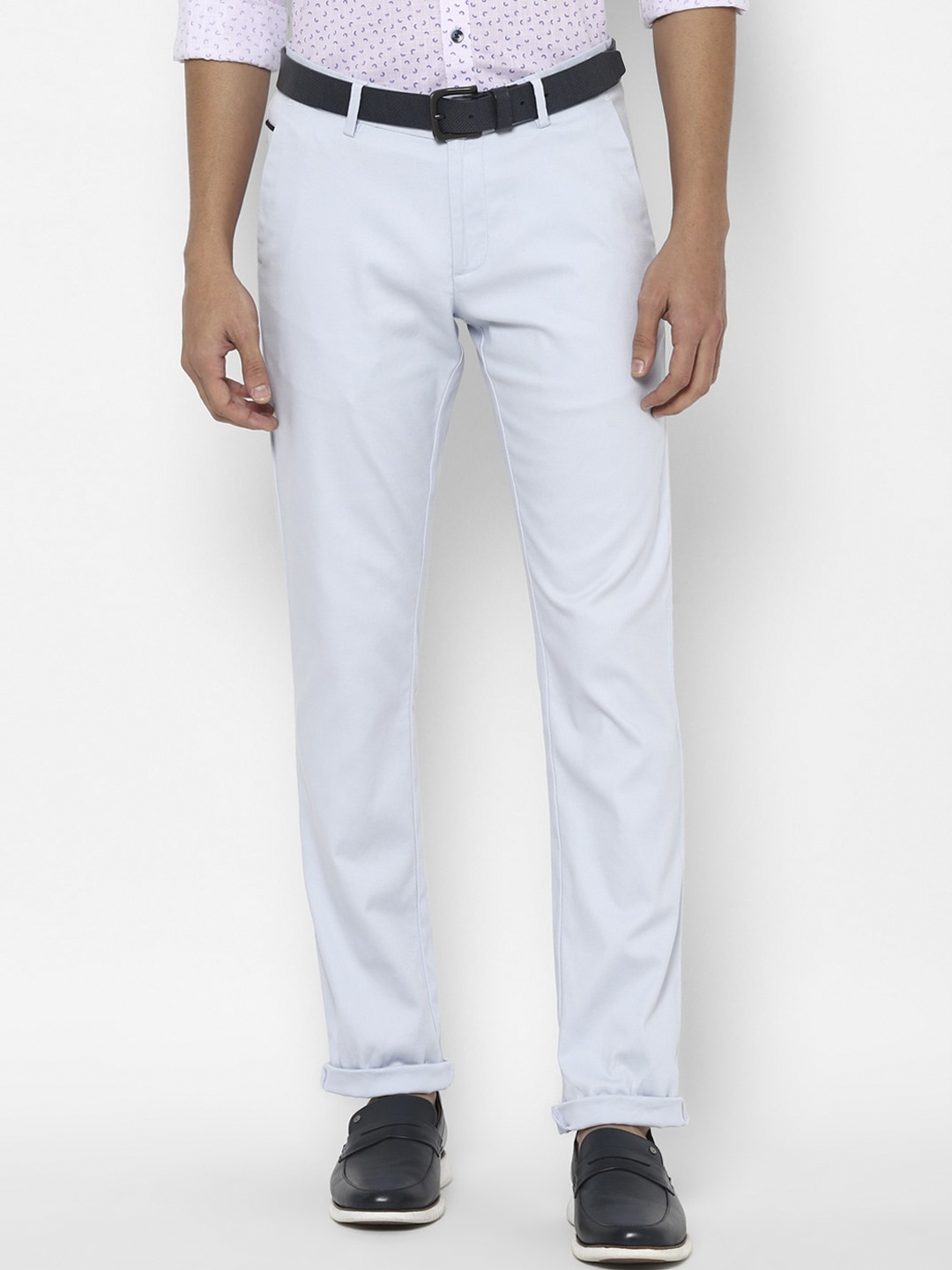 

Allen Solly Men Blue Solid Slim Fit Chinos
