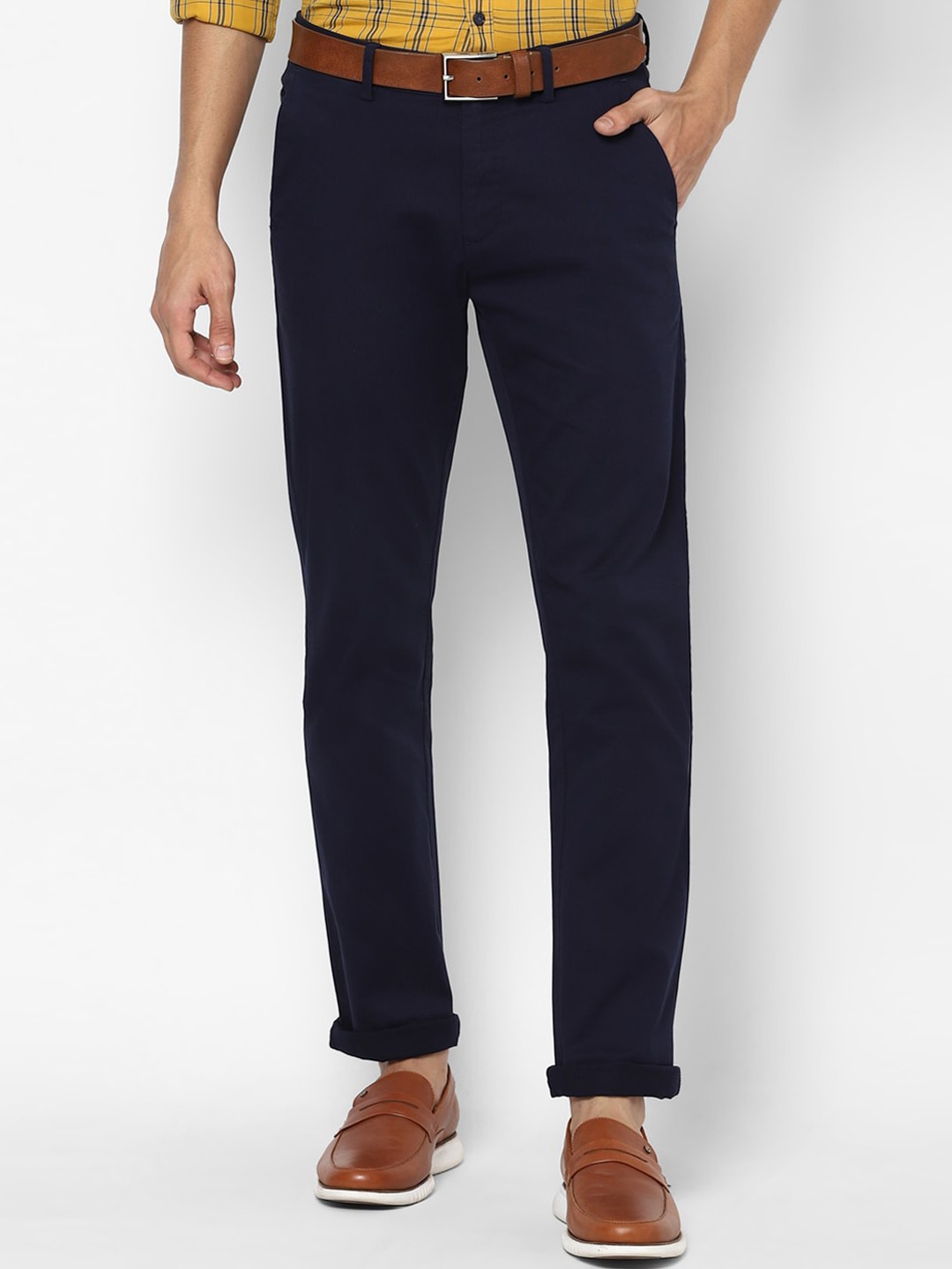 

Allen Solly Men Navy Blue Slim Fit Trousers