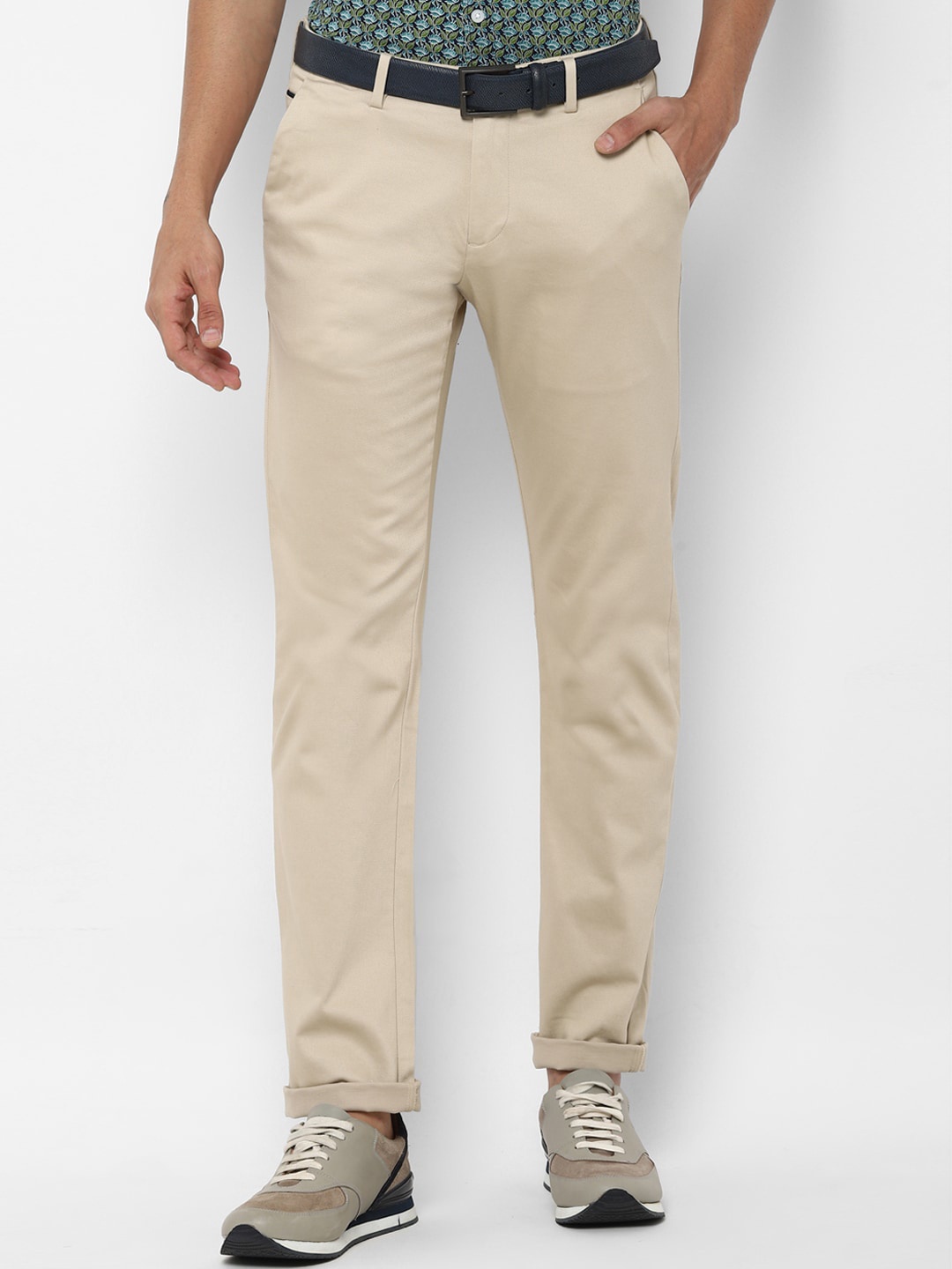 

Allen Solly Men Beige Slim Fit Chino Trousers