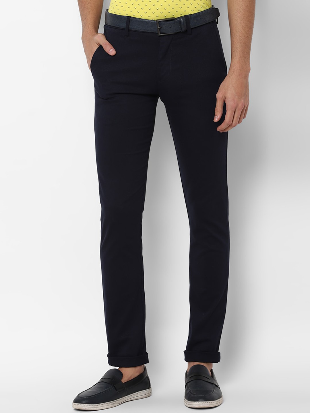 

Allen Solly Men Navy Blue Slim Fit Chinos Trousers