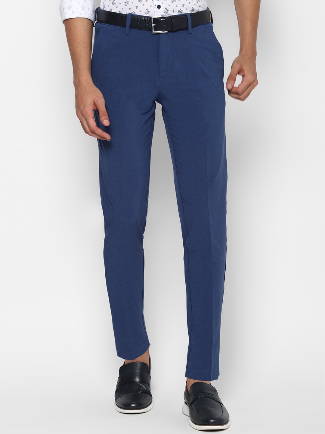 

Allen Solly Men Navy Blue Slim Fit Trousers