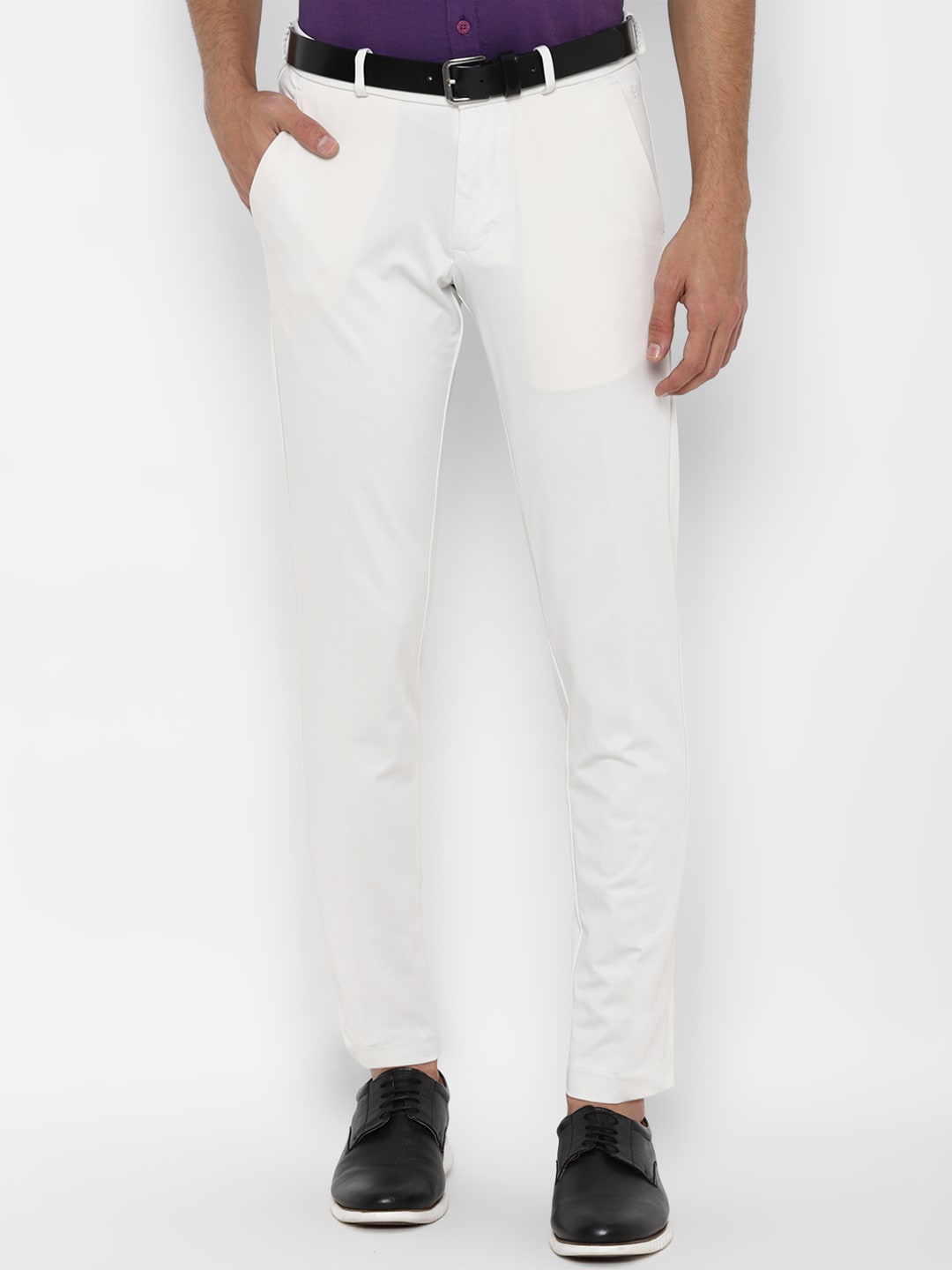 

Allen Solly Men White Slim Fit Trousers