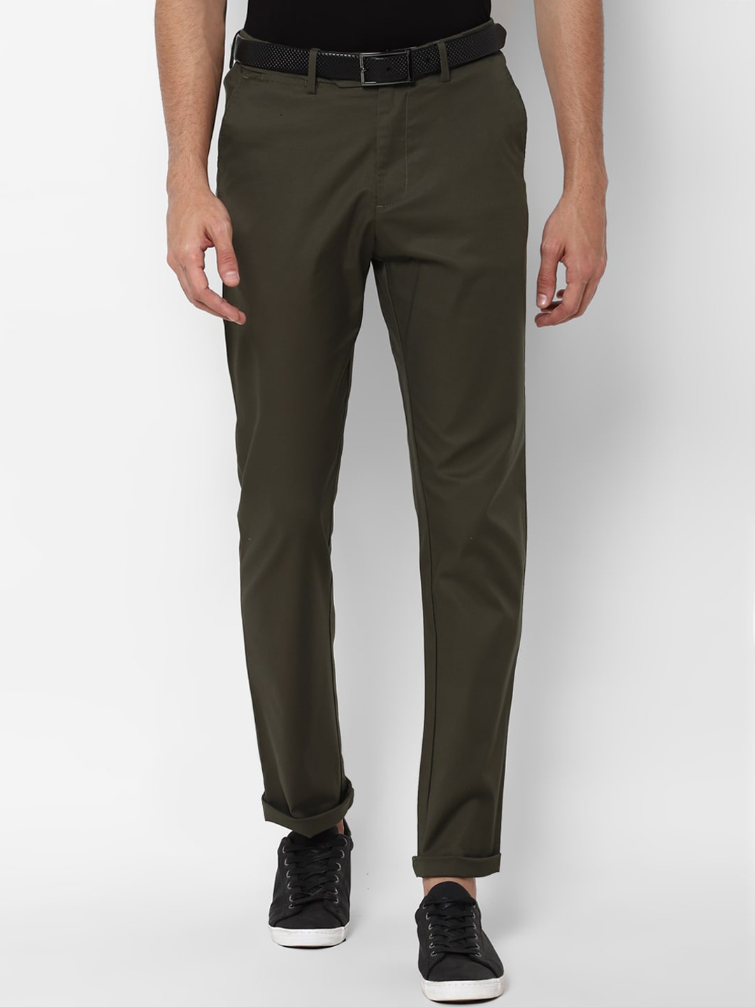 

Allen Solly Men Olive Green Trousers
