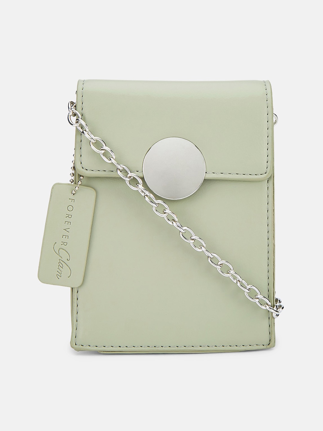 

Forever Glam by Pantaloons Green PU Structured Sling Bag
