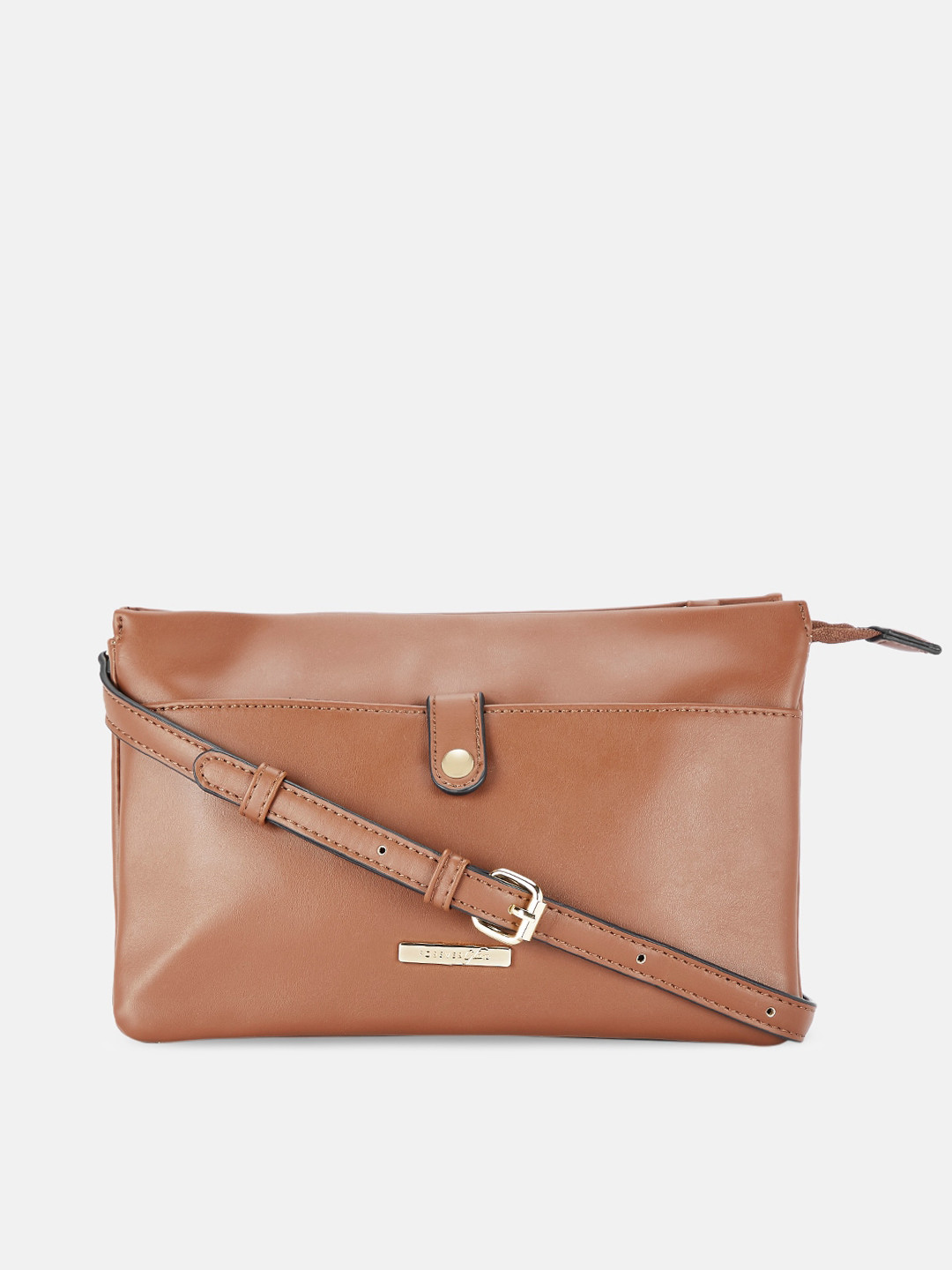 

Forever Glam by Pantaloons Brown PU Shopper Sling Bag