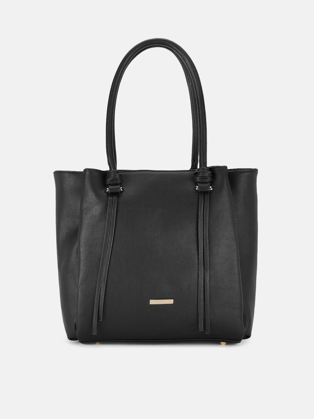 

Forever Glam by Pantaloons Black Textured PU Shopper Shoulder Bag