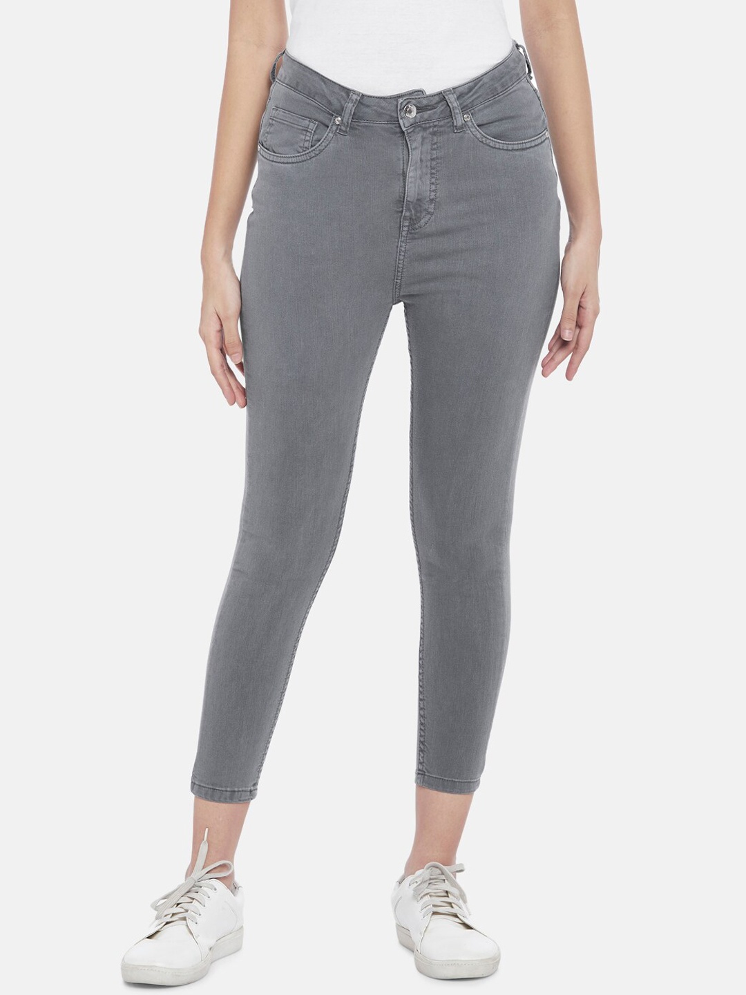

People Women Grey Super Skinny Fit Jeans