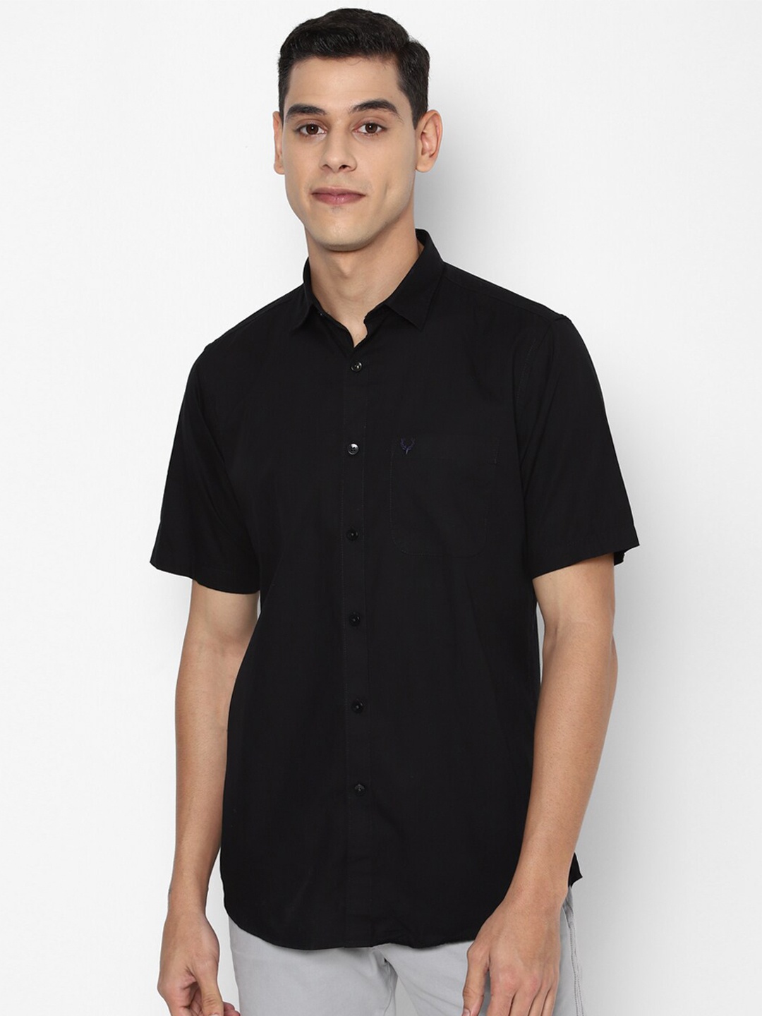 

Allen Solly Men Black Slim Fit Pure Cotton Casual Shirt
