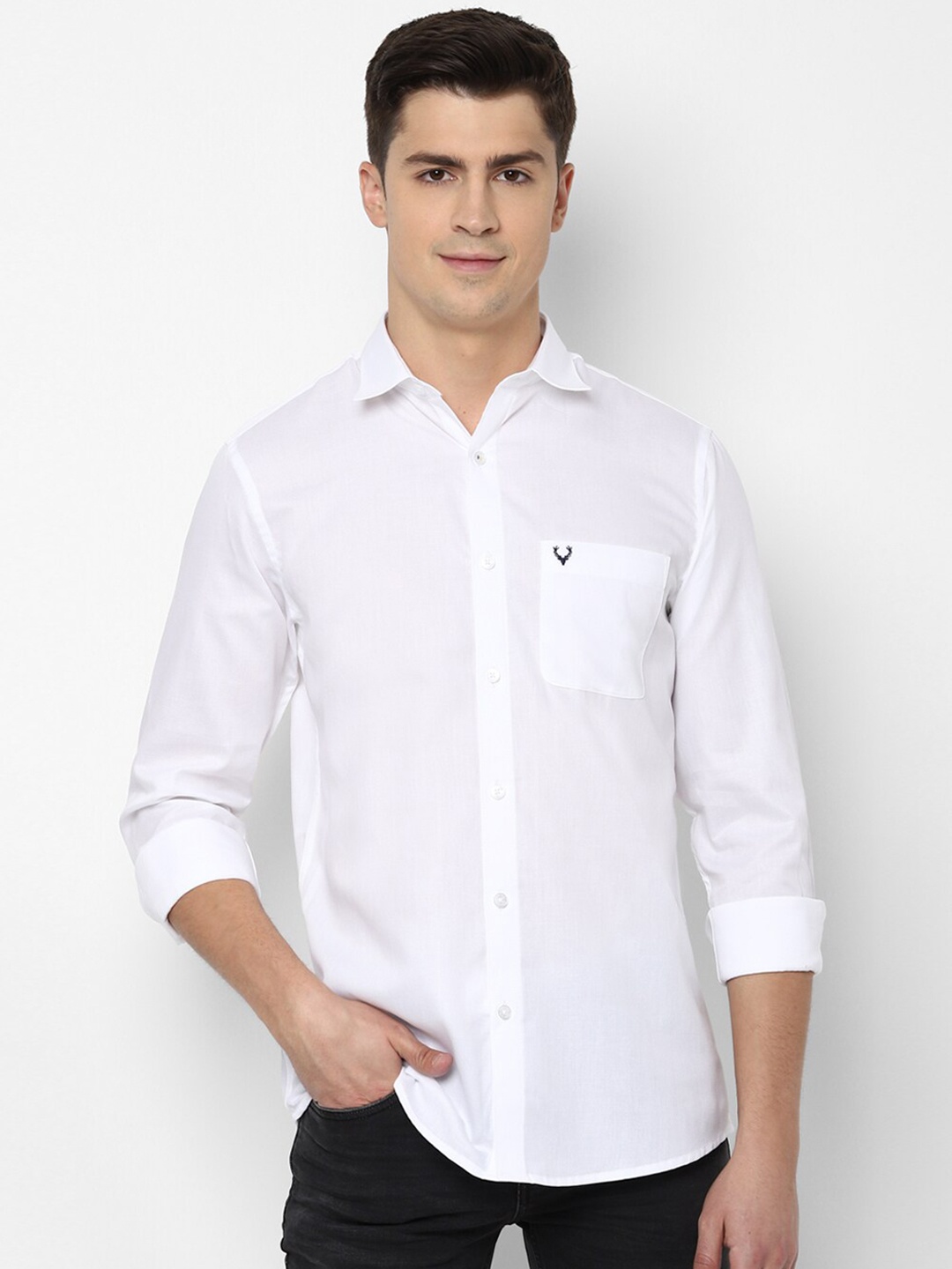 

Allen Solly Men White Slim Fit Pure Cotton Casual Shirt