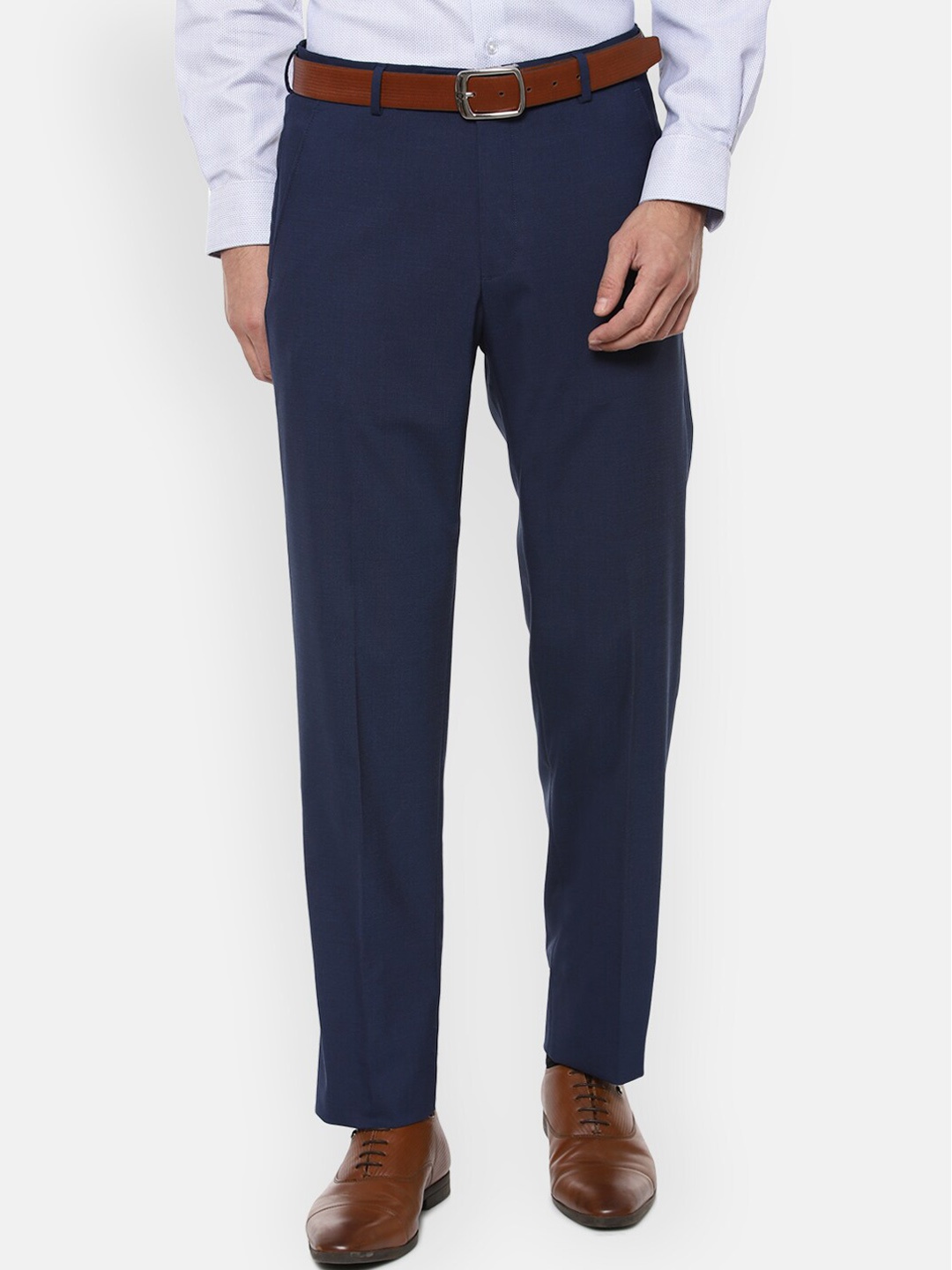 

Van Heusen Men Navy Blue Formal Trousers