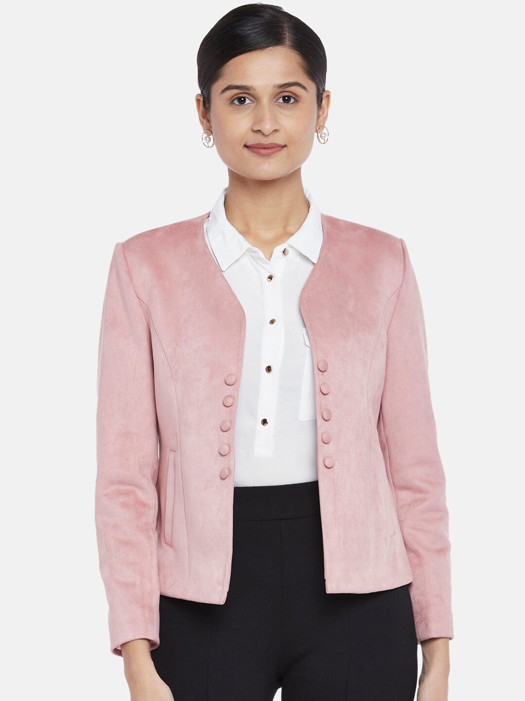 

Annabelle by Pantaloons Women Pink Tailored Jacket