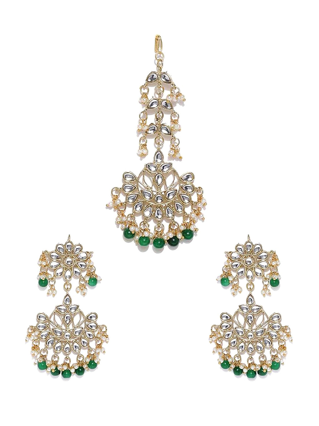 

LIVE EVIL Gold-Plated & Green Jewellery Set
