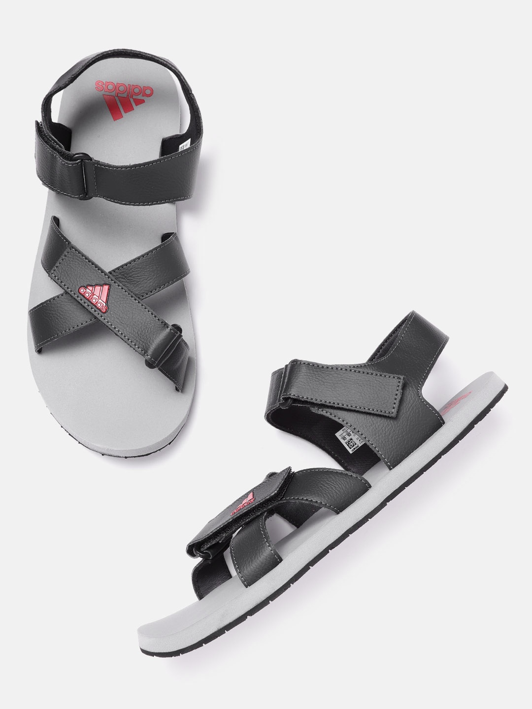 

ADIDAS Men Grey Brand Logo Print Hengat Sports Sandals