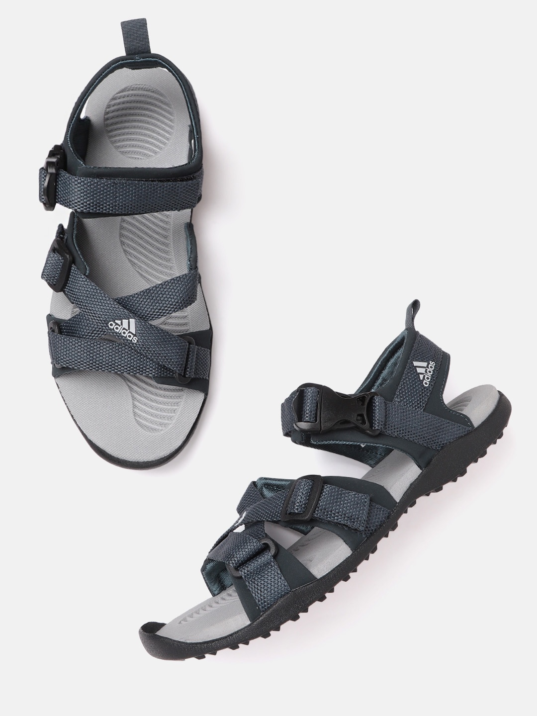 

ADIDAS Men Charcoal Grey Woven Design Nu Gladi Sports Sandals