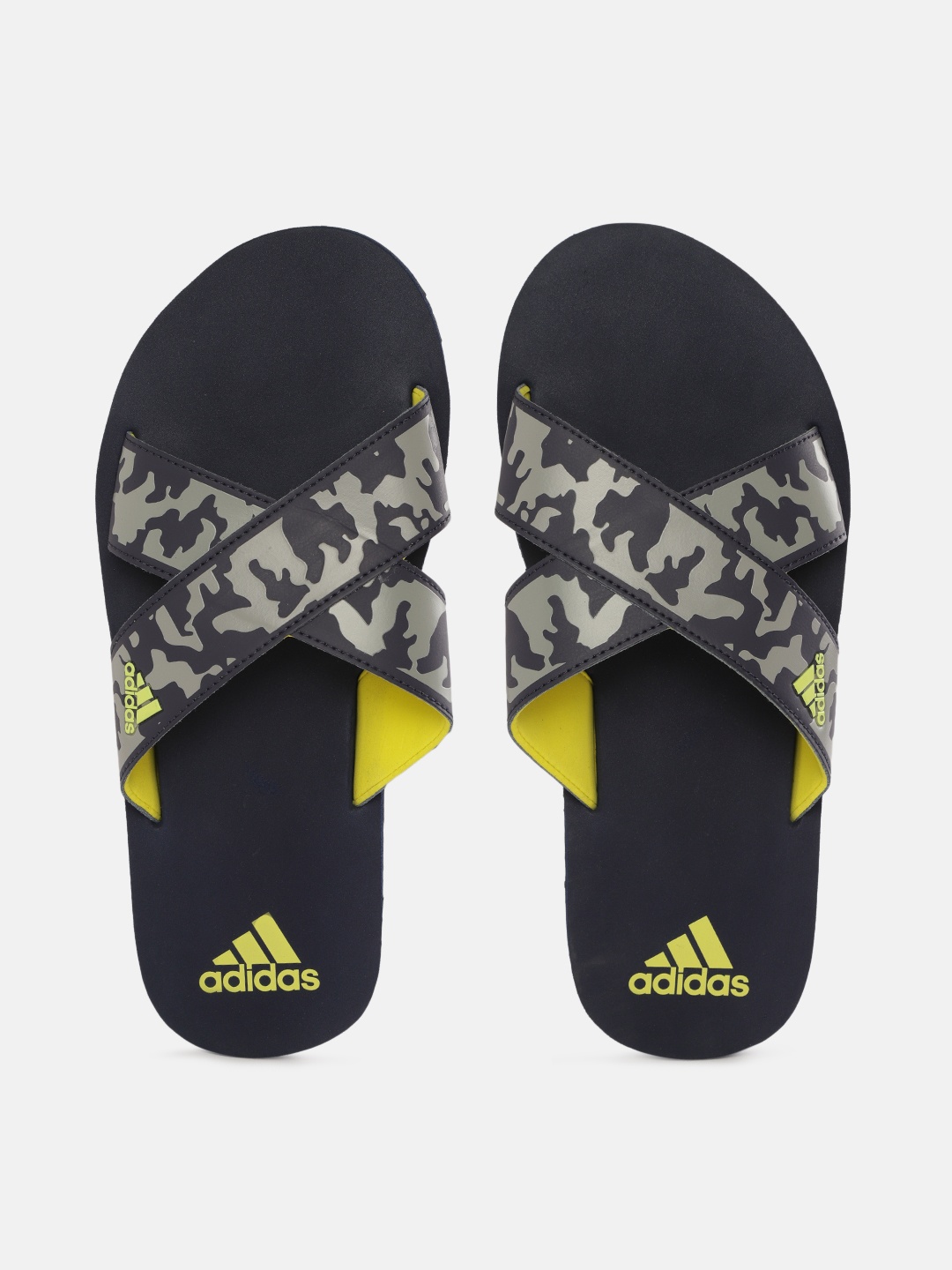 

ADIDAS Men Navy Blue & Grey Distincto M Printed Sliders